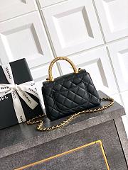 Chanel Coco Handle Black Lambskin Bag 14cm - 3