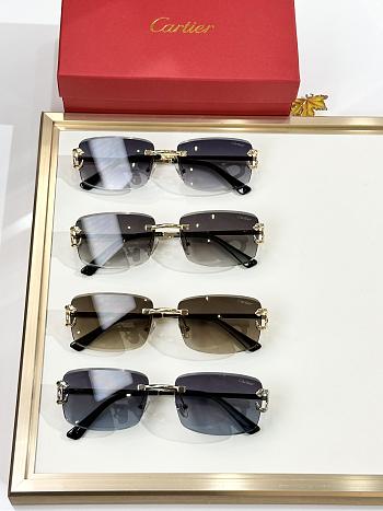 Cartier Rectangle-Rimless Sunglasses