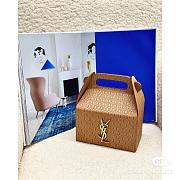 YSL Take Away Box In Black Leather - 21x19x10cm - 2