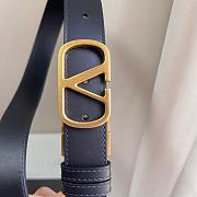 Valentino Vlogo Signature Calfskin Belt 30mm Black - 2