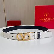 	 Valentino Vlogo Signature Calfskin Belt 30mm White - 1