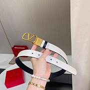 	 Valentino Vlogo Signature Calfskin Belt 30mm White - 6