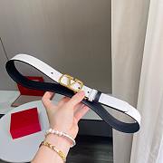 	 Valentino Vlogo Signature Calfskin Belt 30mm White - 3