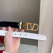 	 Valentino Vlogo Signature Calfskin Belt 30mm White - 4