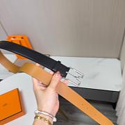 Hermes Men Black Belt Silver 35mm - 5