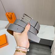 	 Hermes Men Grey Belt Silver 35mm - 6