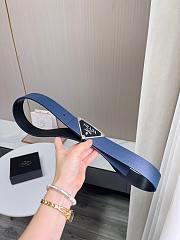 Prada Blue Enameled Metal Belt Buckle - 6