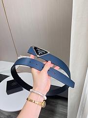 Prada Blue Enameled Metal Belt Buckle - 5