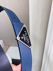 Prada Blue Enameled Metal Belt Buckle - 3