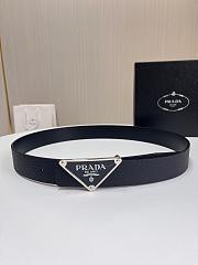 	 Prada Black Enameled Metal Belt Buckle - 2