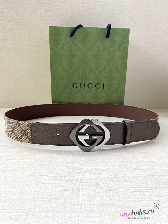 	 Gucci GG Silver Buckle 40mm Belt - 1