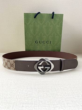 	 Gucci GG Silver Buckle 40mm Belt