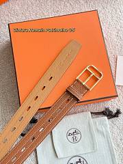 Hermes Romain Patrimoine 35 belt brown gold buckle - 6