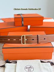 Hermes Romain Patrimoine 35 belt brown gold buckle - 4