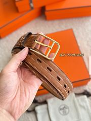 Hermes Romain Patrimoine 35 belt brown gold buckle - 2