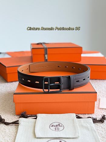 	 Hermes Romain Patrimoine 35 belt black buckle