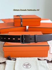 	 Hermes Romain Patrimoine 35 belt black buckle - 2