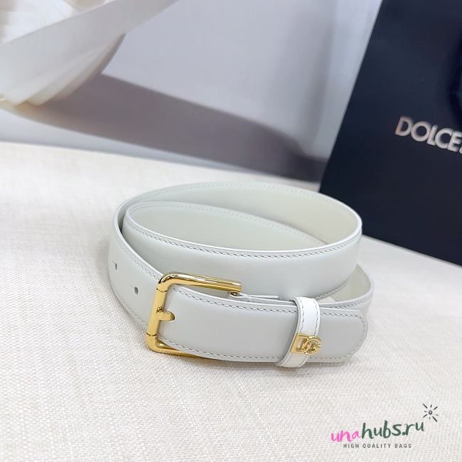 	 D&G buckle white belt 30mm - 1