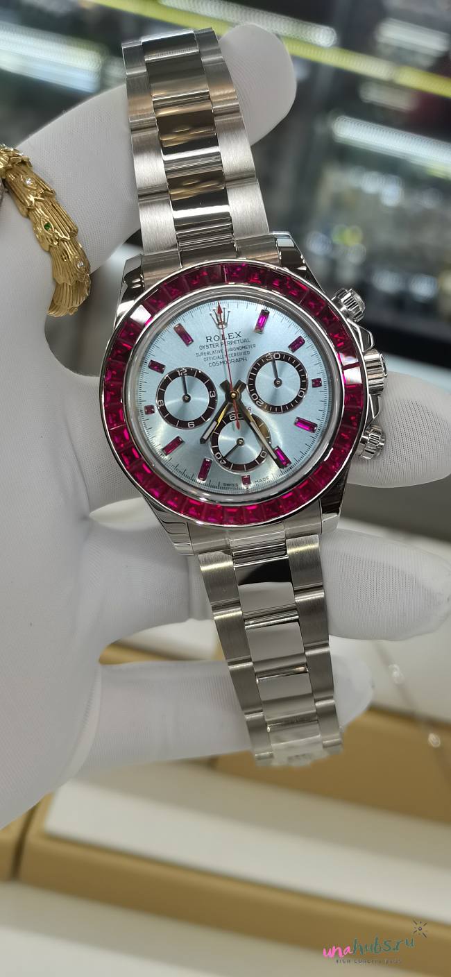 ROLEX DAYTONA WATCH MOISSANITE RUBY 40mm - 1