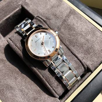Burberry small check stamped bracelet watch 27mm