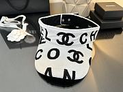 CHANEL Terry Cotton Logo CC Visor Ecru - 3