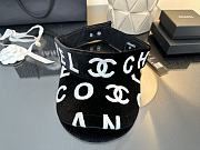 CHANEL Terry Cotton Logo CC Visor Ecru - 4
