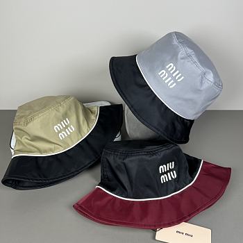 Miu Miu Bucket Hat in Piombo & Blue