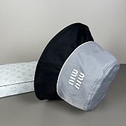 Miu Miu Bucket Hat in Piombo & Blue - 4