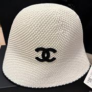 Chanel Knit Bucket White Hat  - 6