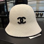 Chanel Knit Bucket White Hat  - 2