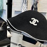 	 Chanel Knit Bucket Black Hat - 6