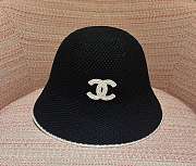 	 Chanel Knit Bucket Black Hat - 4