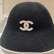 	 Chanel Knit Bucket Black Hat - 3