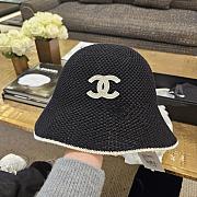 	 Chanel Knit Bucket Black Hat - 2
