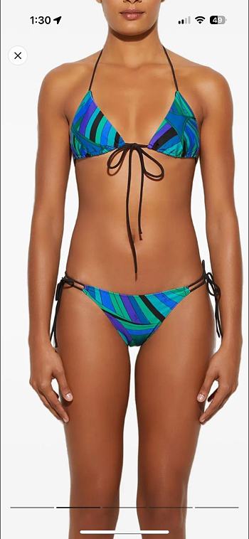 Pucci Iride print triangle bikini blue