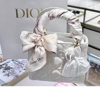 Dior Brown Herbarium Mitzah Scarf Beige Silk - 6X105cm