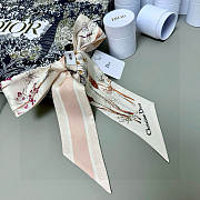 Dior Brown Herbarium Mitzah Scarf Beige Silk - 6X105cm - 2