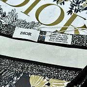 	 Dior Brown Herbarium Mitzah Scarf Black Silk - 6X105cm - 4