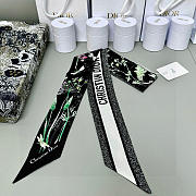 	 Dior Brown Herbarium Mitzah Scarf Black Silk - 6X105cm - 2