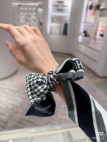 Dior Mitza Scarf Twilly Silk Black -  6*105cm