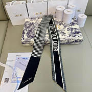 Dior Mitza Scarf Twilly Silk Black -  6*105cm - 3