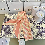 	 Dior Mitza Scarf Twilly Silk Pink - 6*105cm - 3
