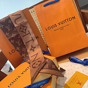 	 LOUIS VUITTON Silk Monogram Infinity BB Bandeau White Brown - 8*120cm - 3