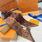 	 LOUIS VUITTON Silk Monogram Infinity BB Bandeau White Brown - 8*120cm - 2