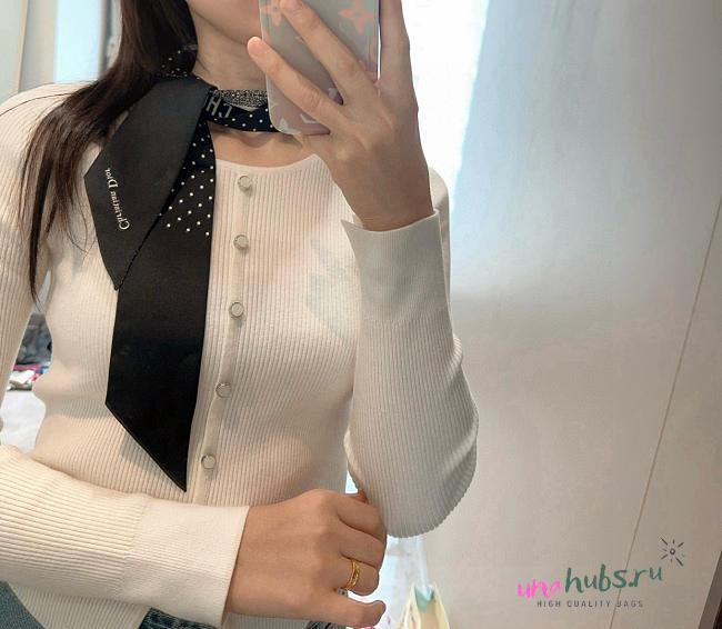 Dior Mitzah Black Scarf - 6X105cm - 1