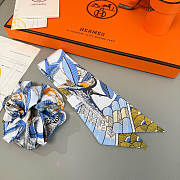 Hermes Blue Set Srunchies and Twilly - 1