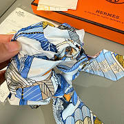 Hermes Blue Set Srunchies and Twilly - 6