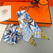 Hermes Blue Set Srunchies and Twilly - 5