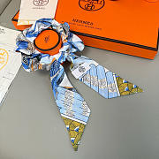 Hermes Blue Set Srunchies and Twilly - 4