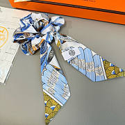 Hermes Blue Set Srunchies and Twilly - 2